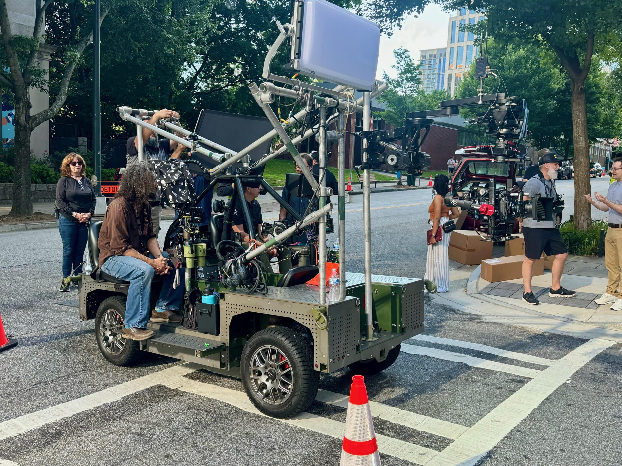 Cinergy Electric Camera Car on set