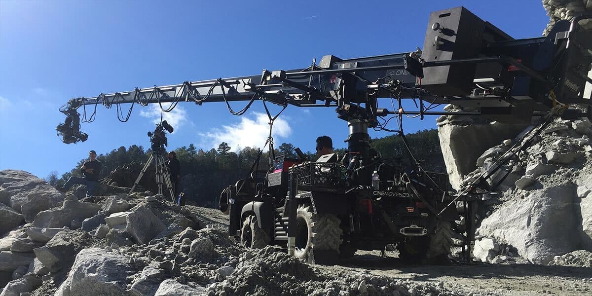 Extreme Gator Off-Road Base with crane on rocky terrain