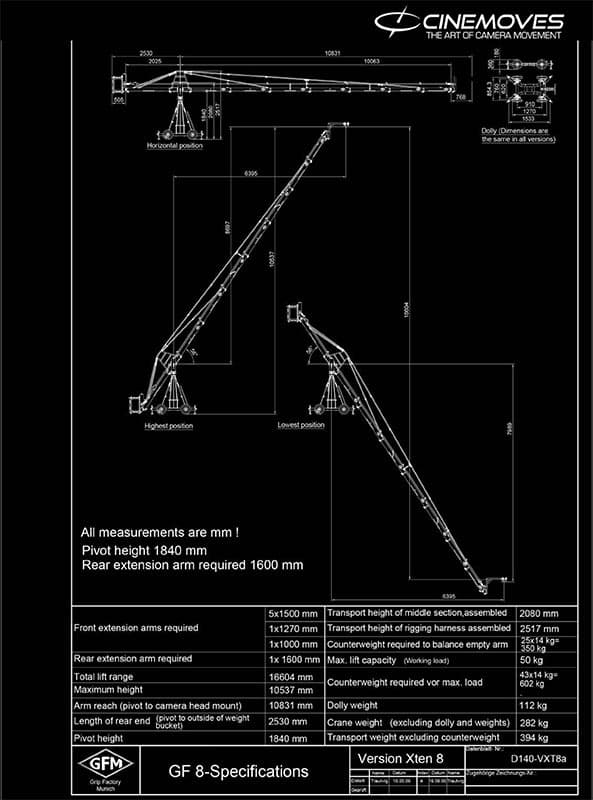 GF 8 Xtens specifications 8