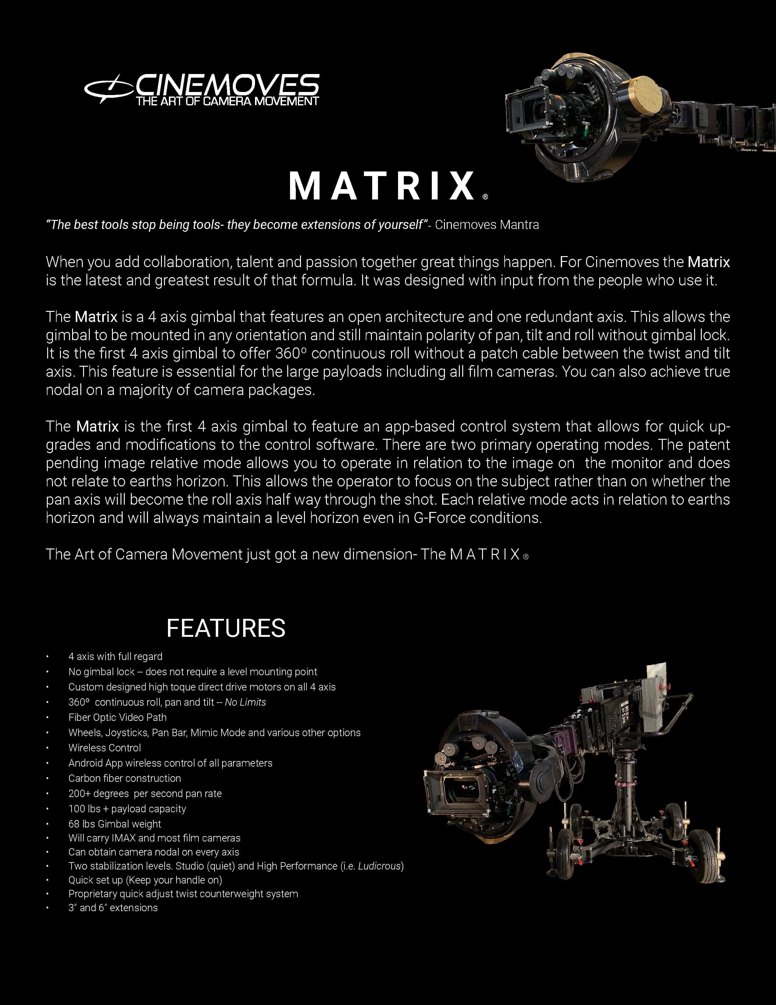 Matrix 4-Axis Gimbal specifications