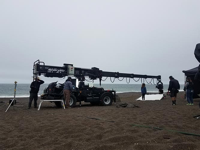 Scorpio 45' on beach shoot
