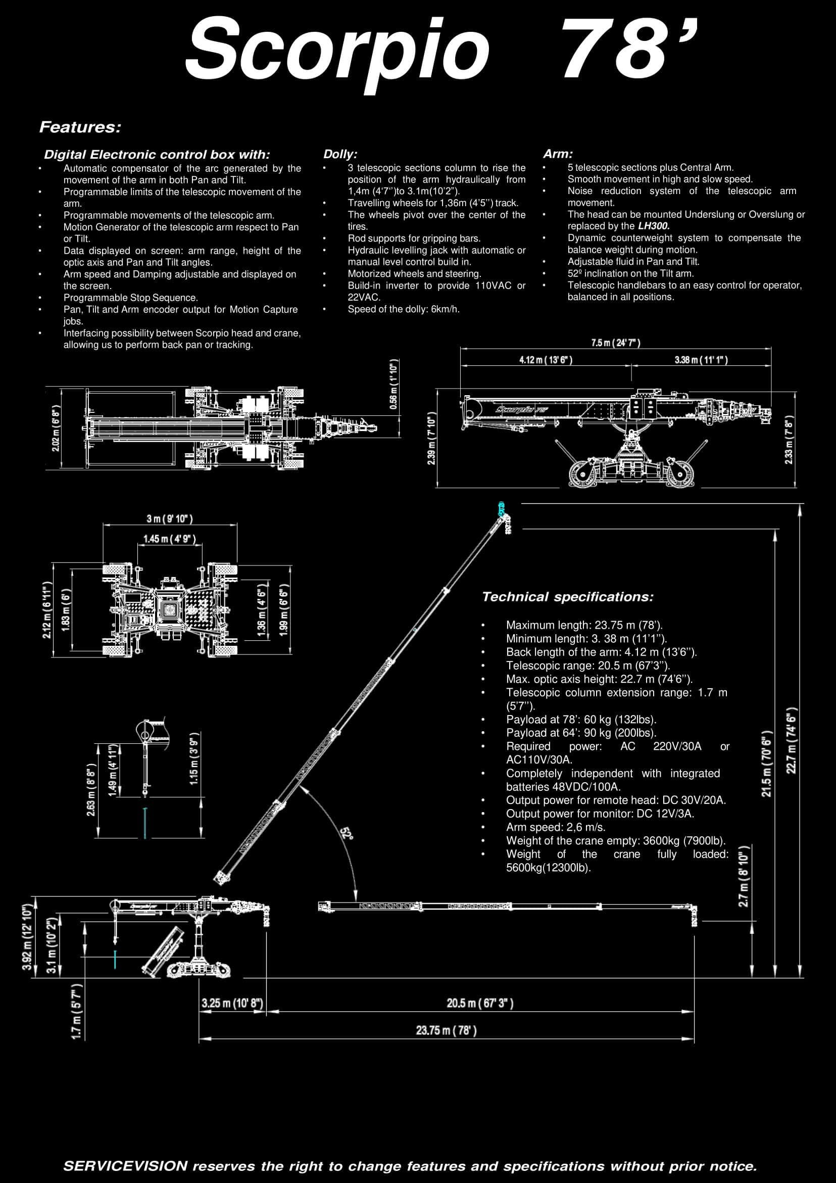 Scorpio 78' specifications