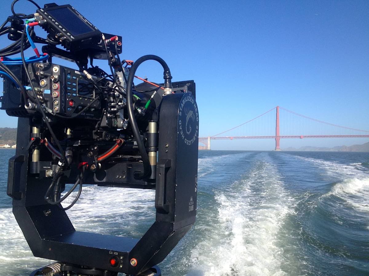 Scorpio Stabilized Head mounted on crane