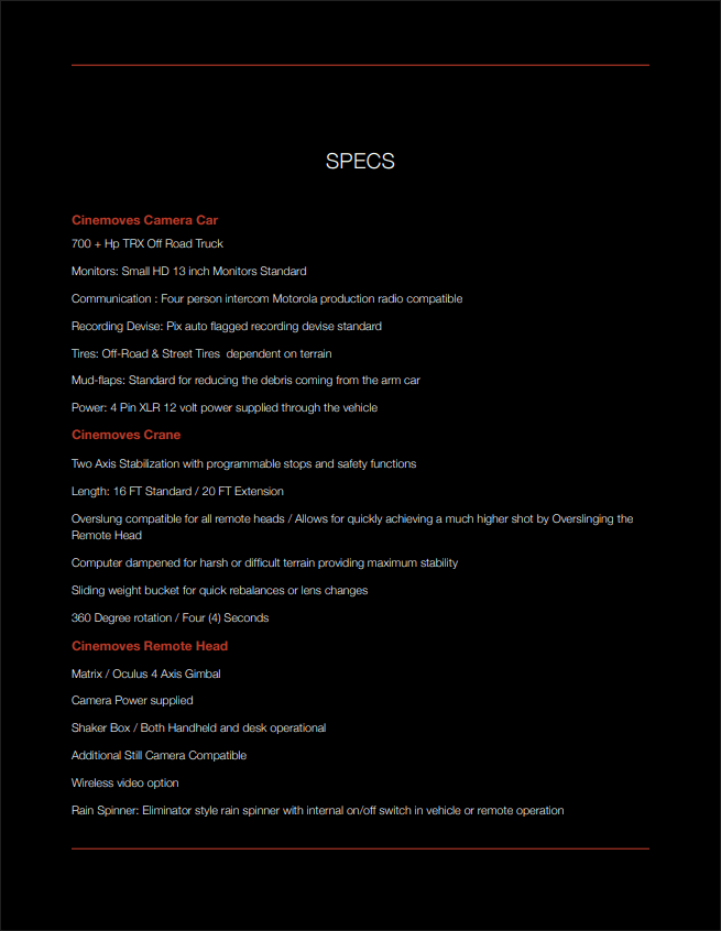 TRX Arm Car specifications 3