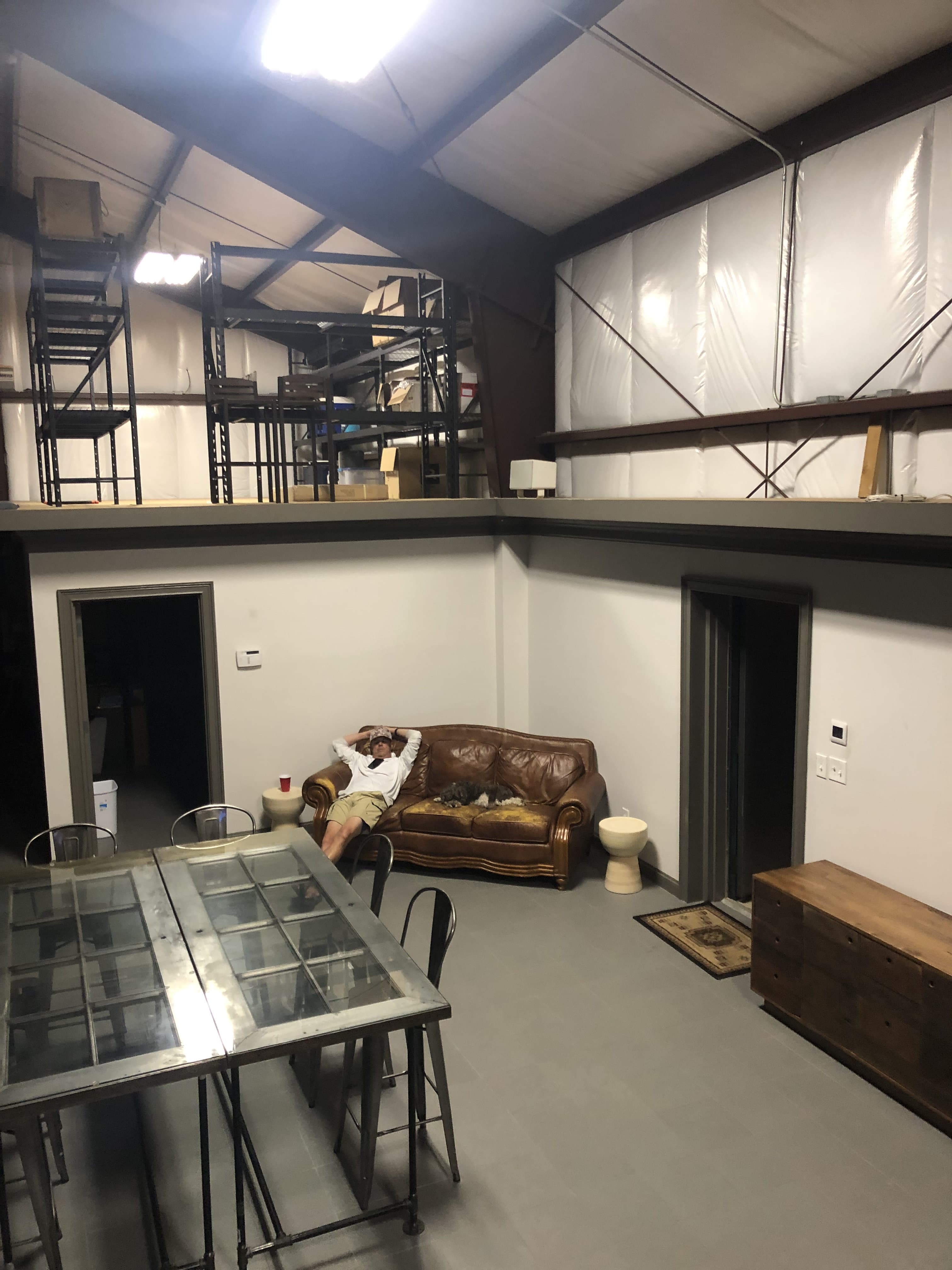 Hangar interior office and lounge